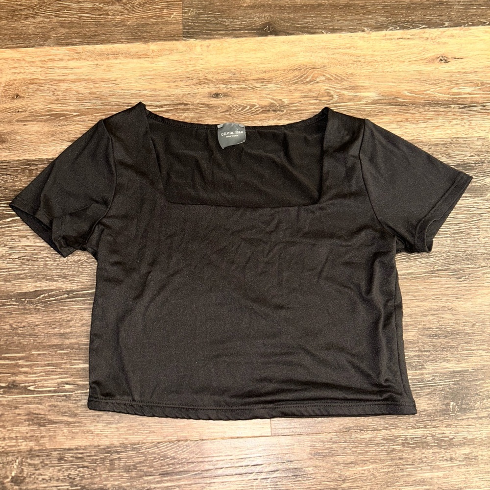 Olivia Rae Black Fitted Crop T-Shirt